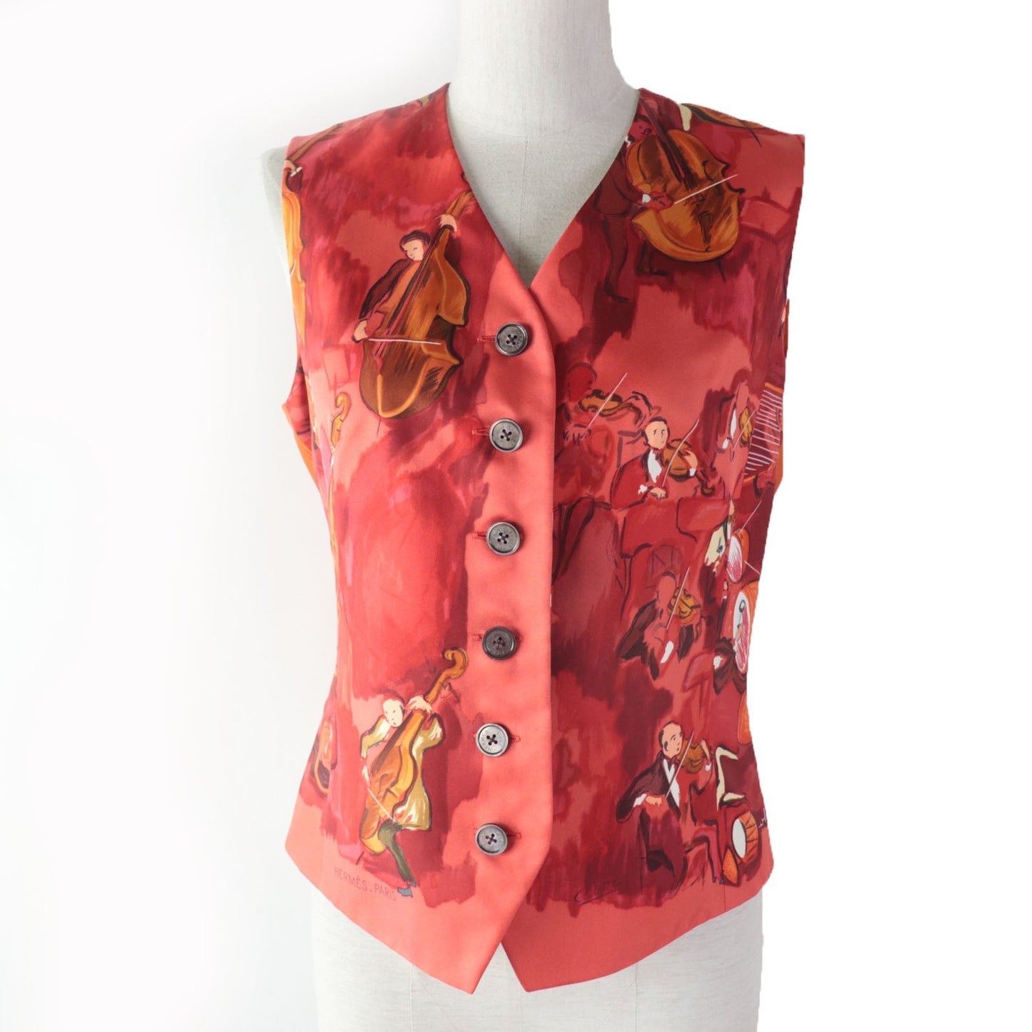 HERMES Best Main: 100% silk, Main: 100% acetate, Lining: 100% acetate Orange type CONCERTO Concerto Women 38 Used