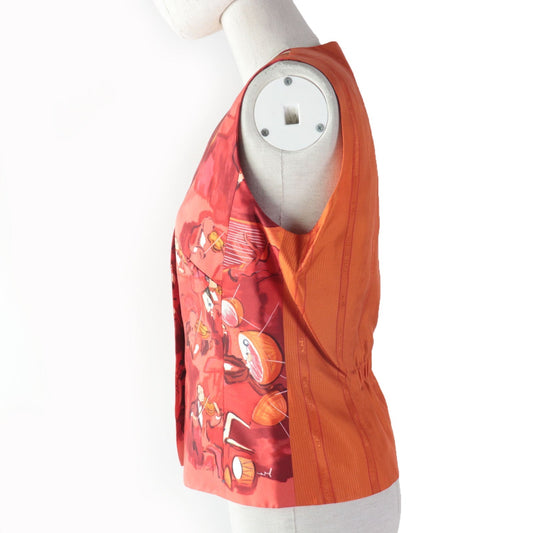 HERMES Best Main: 100% silk, Main: 100% acetate, Lining: 100% acetate Orange type CONCERTO Concerto Women 38 Used