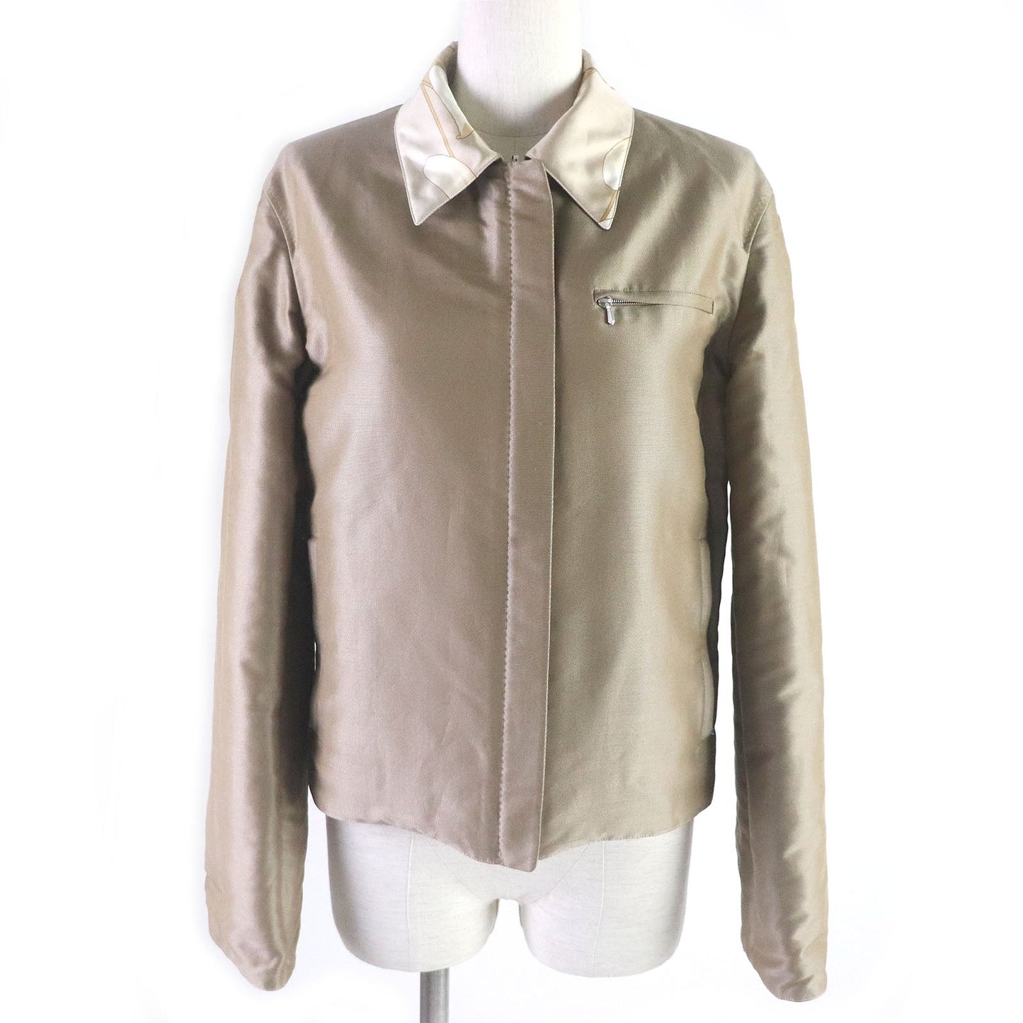 HERMES Blouson silk beige