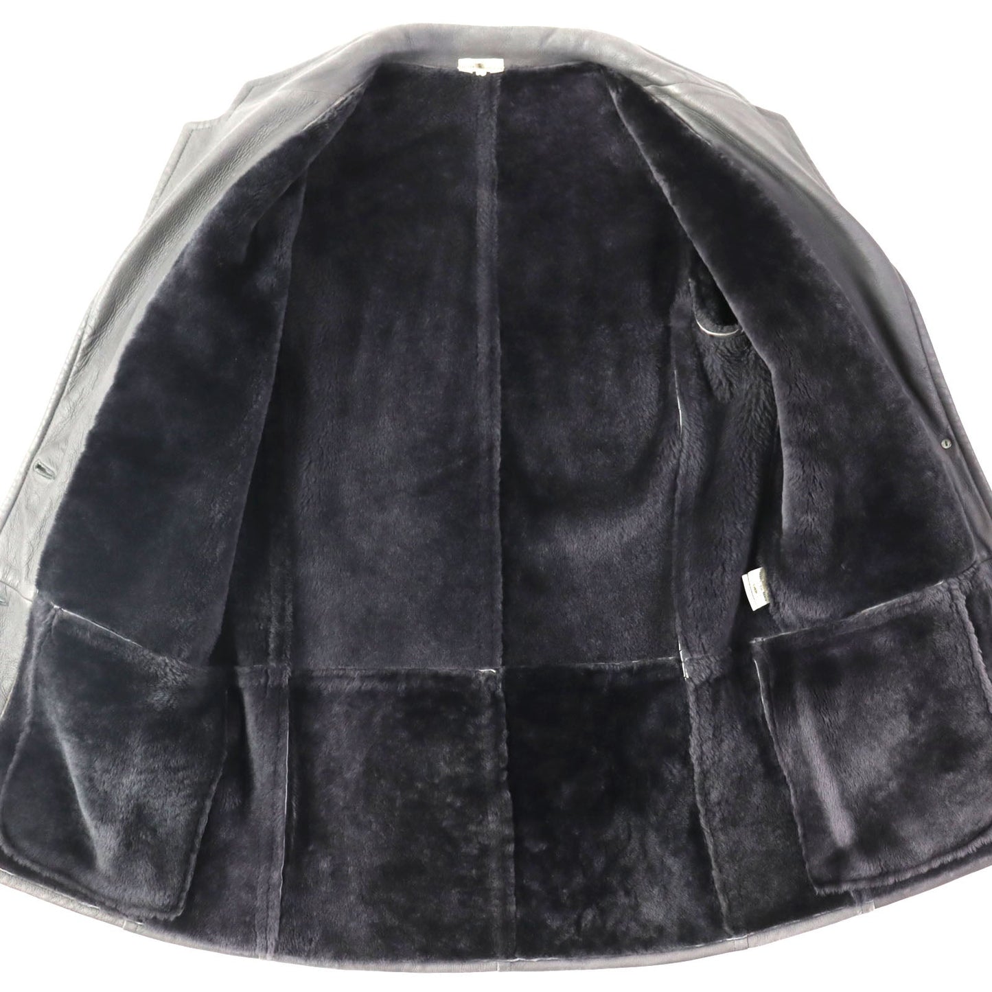 HERMES Mouton coat Main: Lamb leather gray Women 38 Used