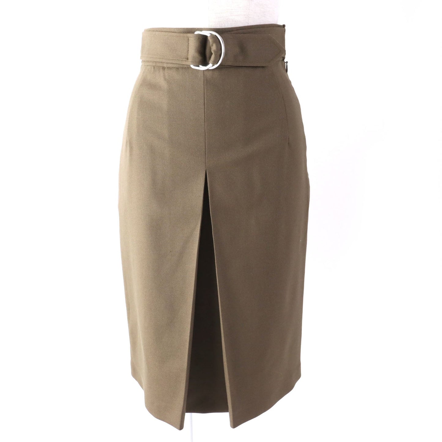 HERMES skirt 2H304DN wool khaki 34
