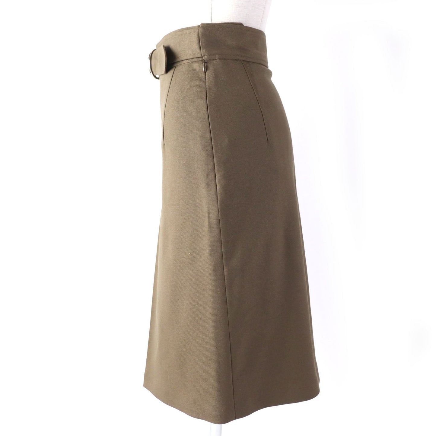 HERMES skirt 2H304DN wool khaki 34