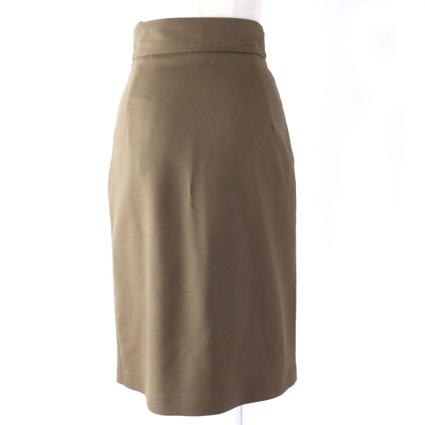 HERMES skirt 2H304DN wool khaki 34