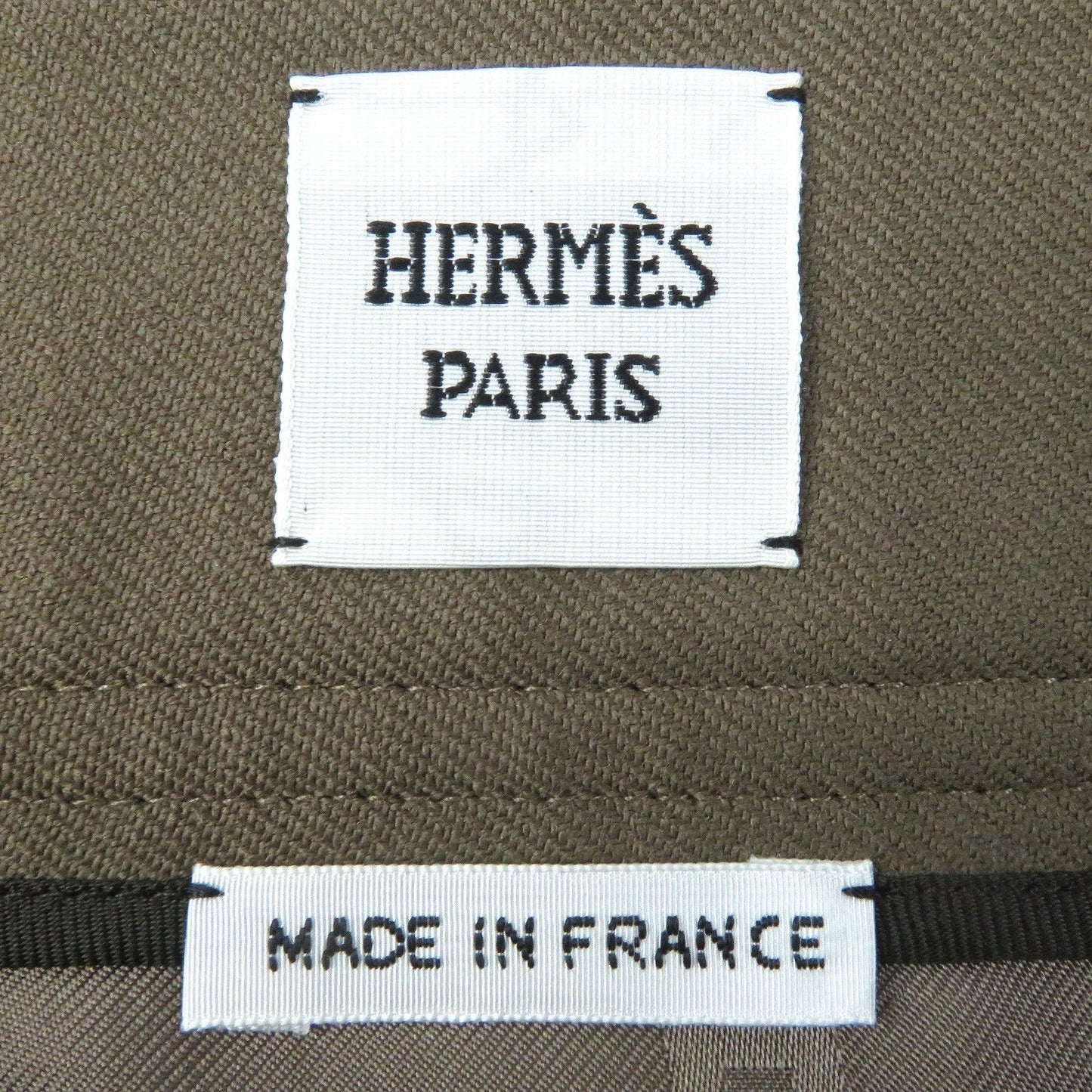 HERMES skirt 2H304DN wool khaki 34