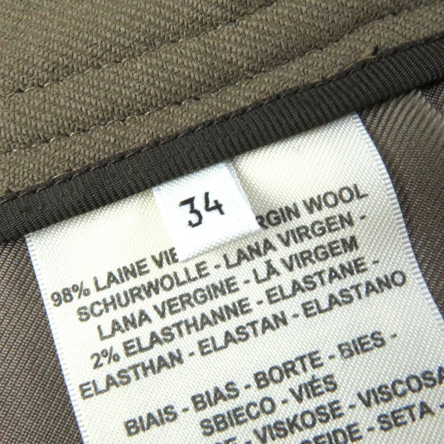 HERMES skirt 2H304DN wool khaki 34