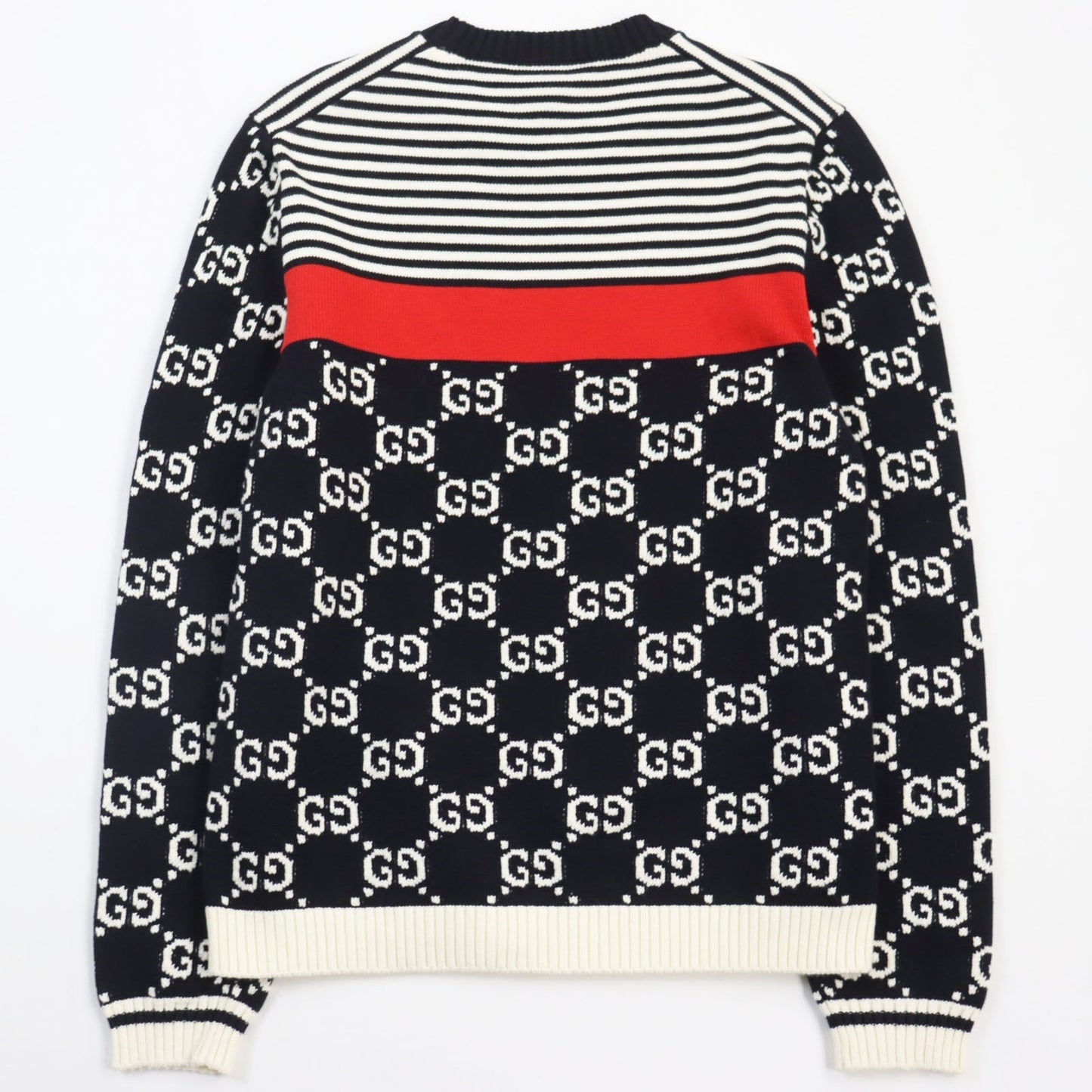 GUCCI sweater 496458 cotton Navy off-white M