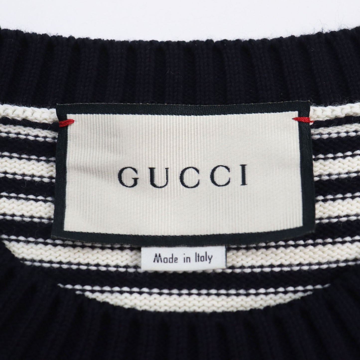 GUCCI sweater 496458 cotton Navy off-white M