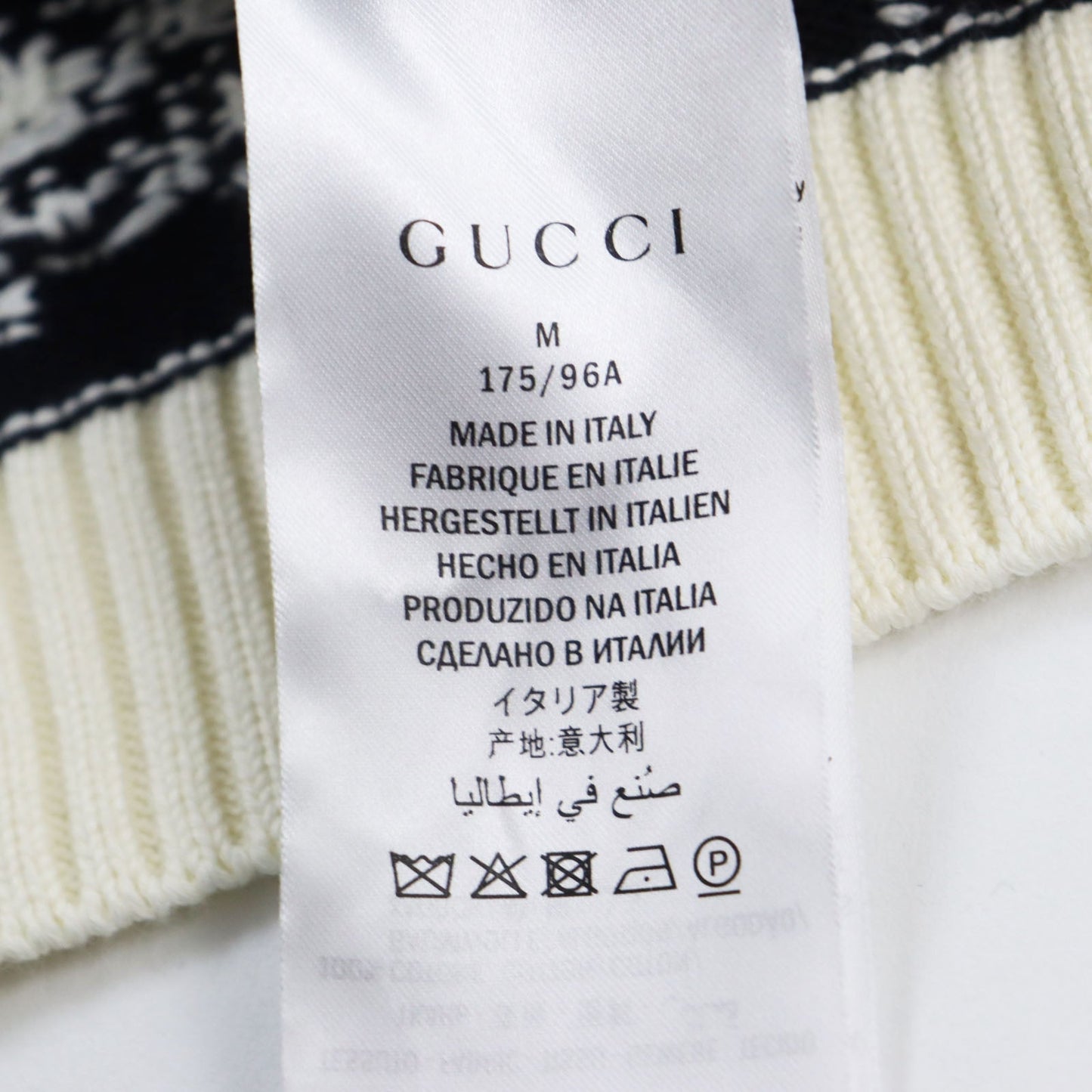 GUCCI sweater 496458 cotton Navy off-white M