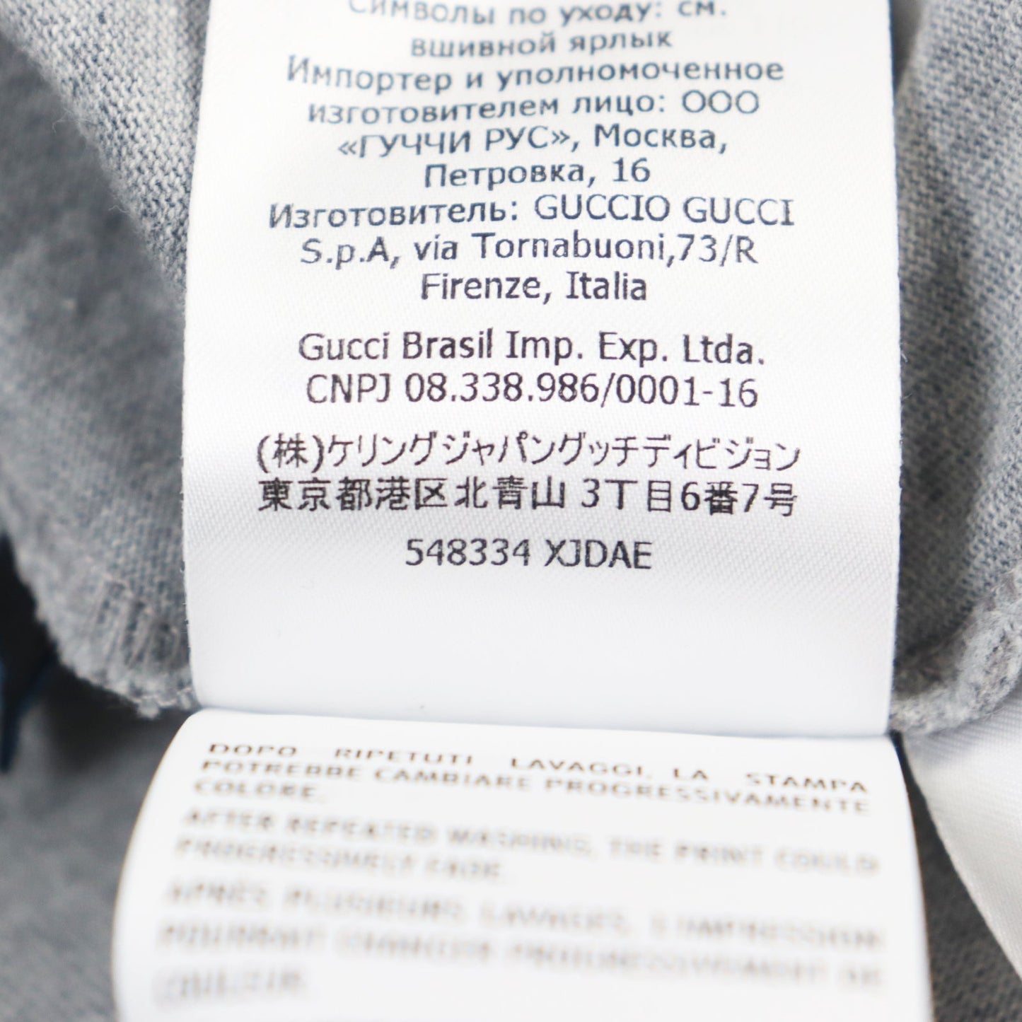 GUCCI Short sleeve T-shirt 548334 XJDAE cotton gray XXL