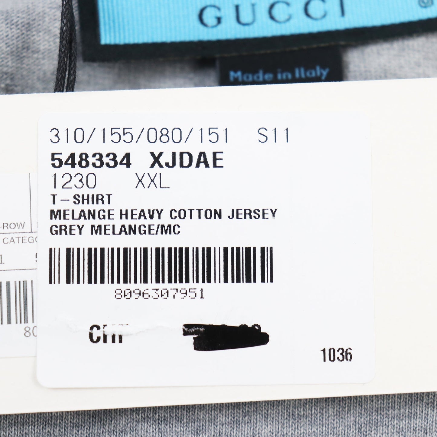 GUCCI Short sleeve T-shirt 548334 XJDAE cotton gray XXL