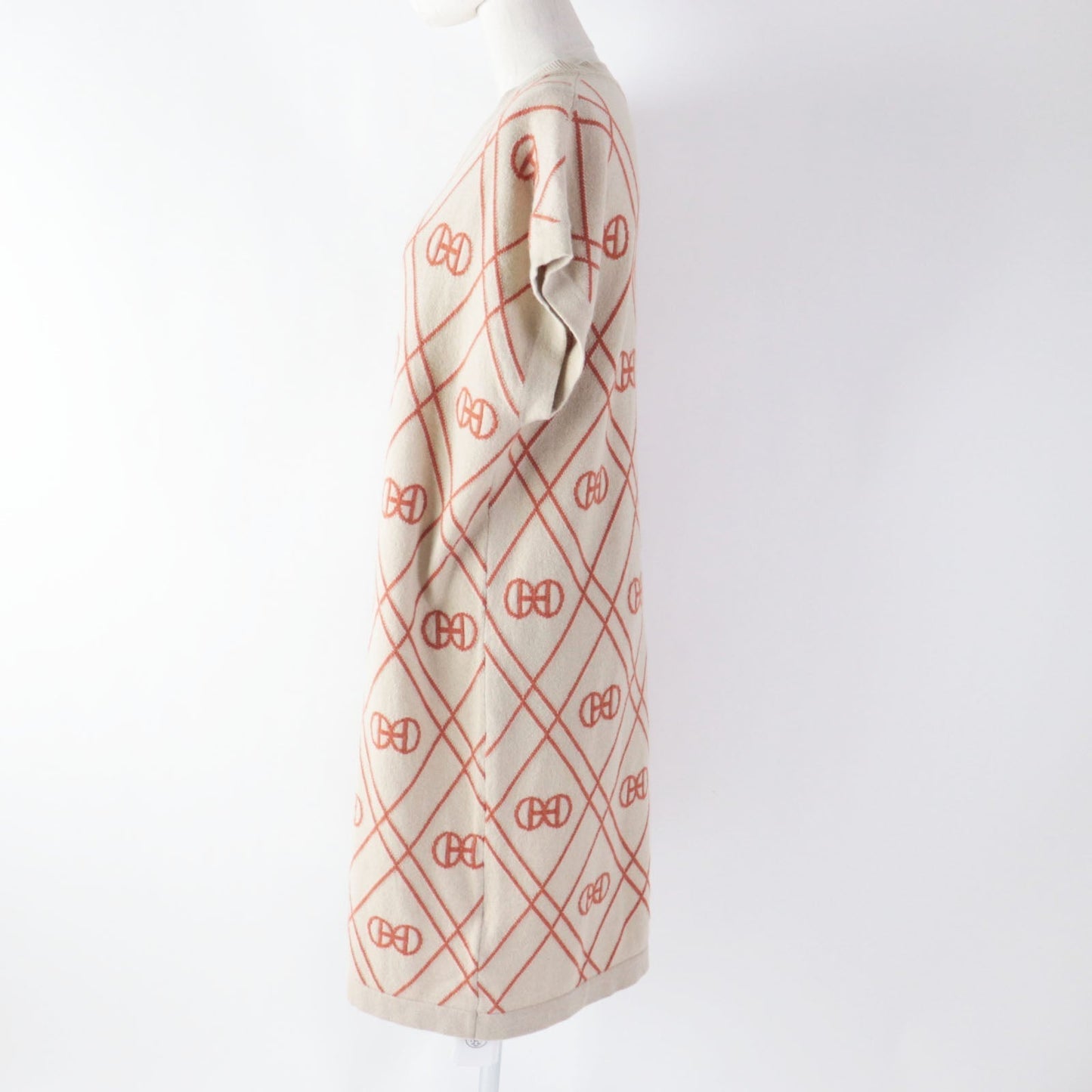 HERMES one piece cashmere Beige orange H Rond 42