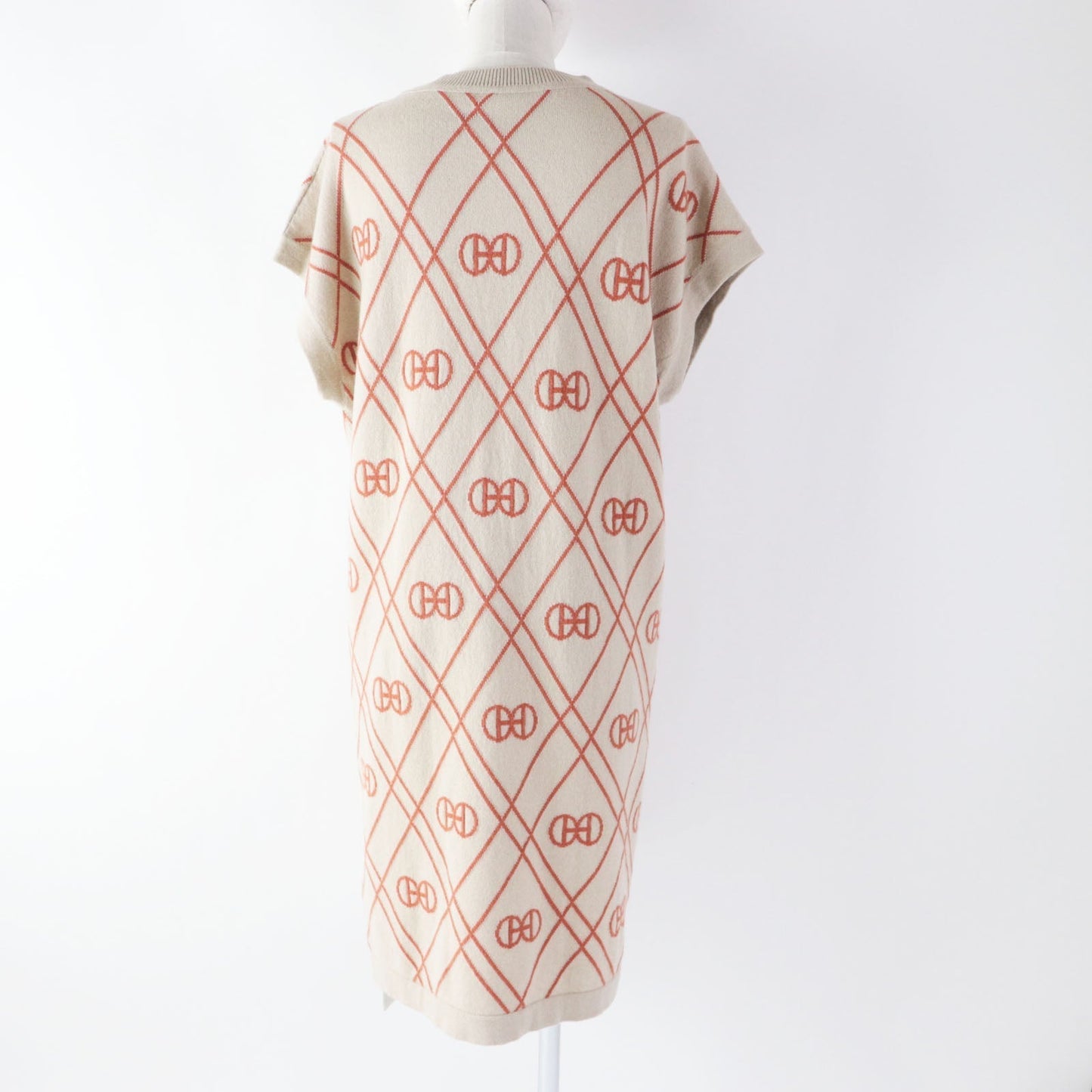 HERMES one piece cashmere Beige orange H Rond 42