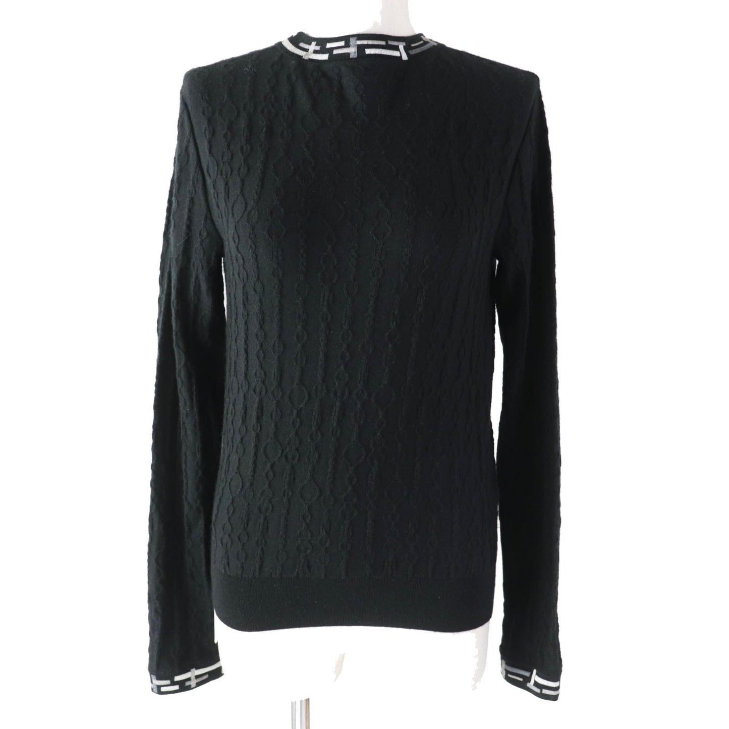 HERMES knit 3H2619DA cashmere black De Re Boucle 34