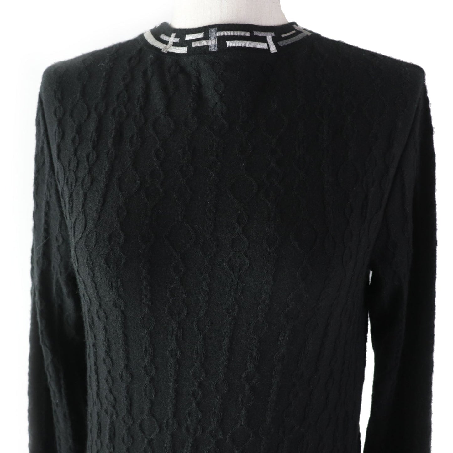 HERMES knit 3H2619DA cashmere black De Re Boucle 34