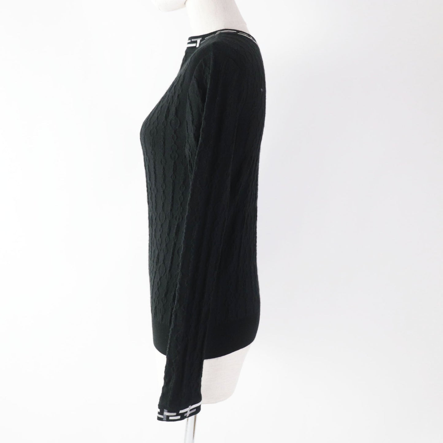 HERMES knit 3H2619DA cashmere black De Re Boucle 34