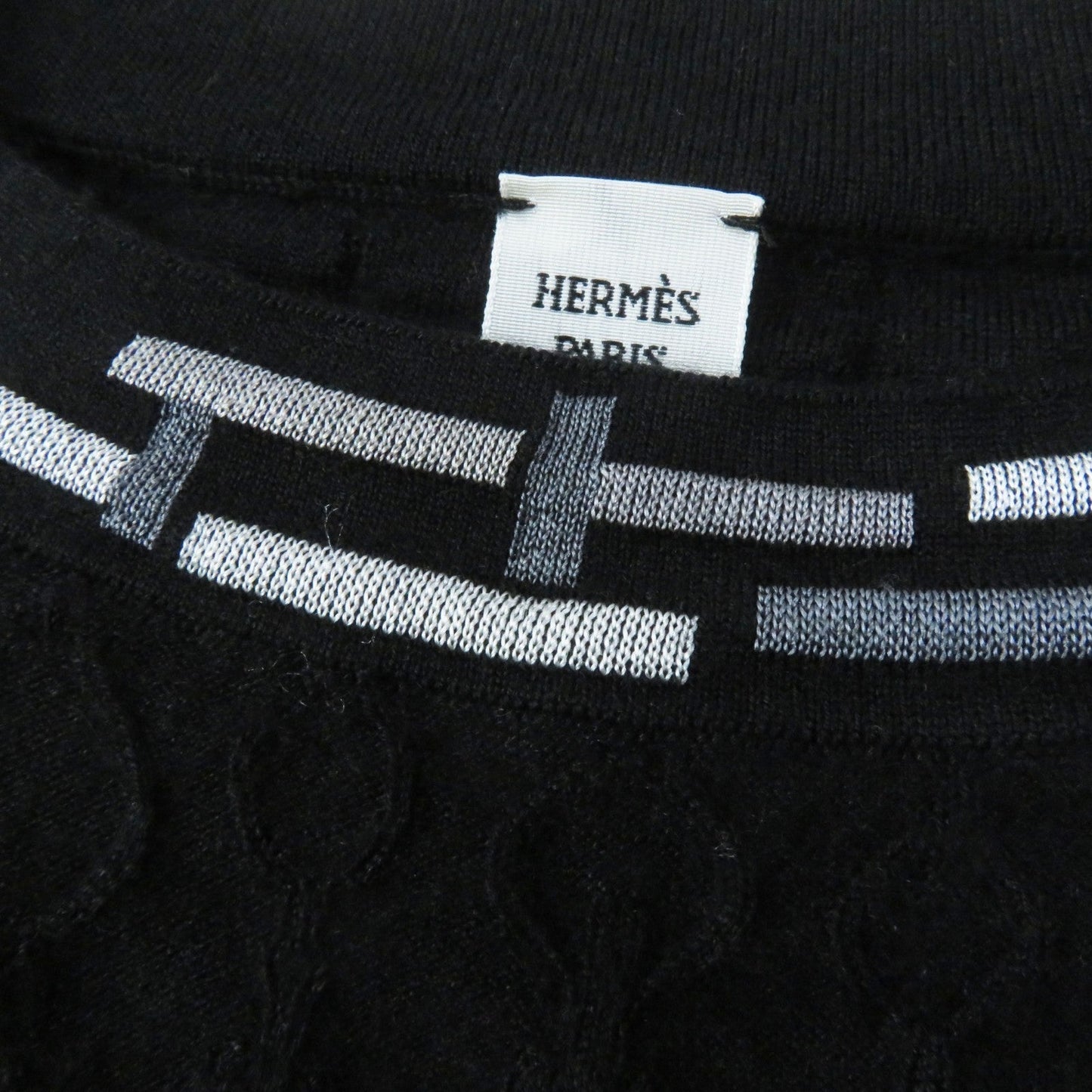 HERMES knit 3H2619DA cashmere black De Re Boucle 34