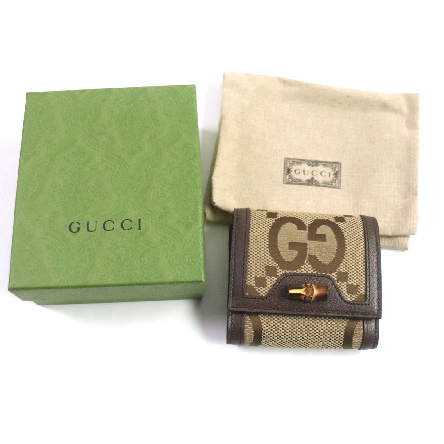 GUCCI Bifold Wallet 658635 canvas Brown Bamboo Diana