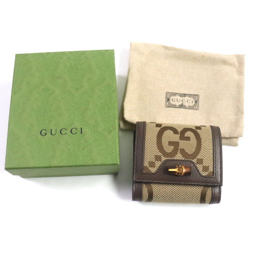 GUCCI Bifold Wallet 658635 canvas Brown Bamboo Diana