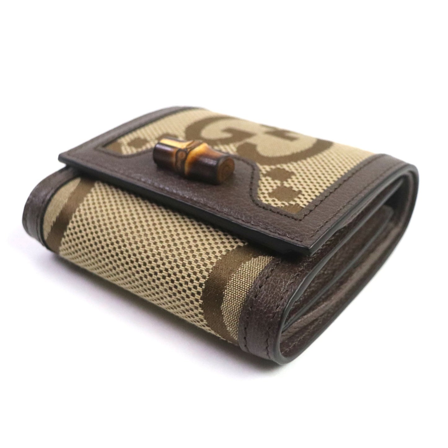 GUCCI Bifold Wallet 658635 canvas Brown Bamboo Diana