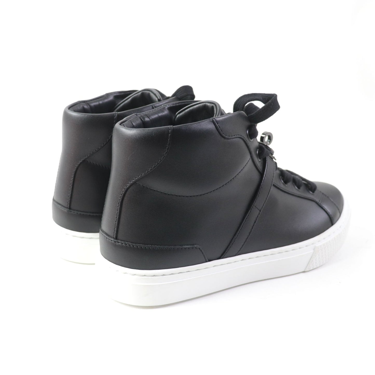 HERMES High cut sneakers 222183Z Main: Leather black Women 37.5 Used