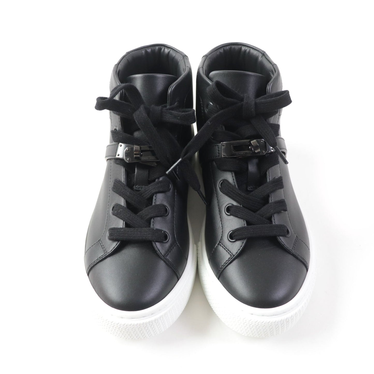 HERMES High cut sneakers 222183Z Main: Leather black Women 37.5 Used