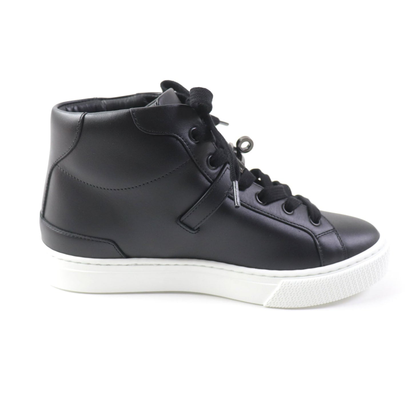 HERMES High cut sneakers 222183Z Main: Leather black Women 37.5 Used