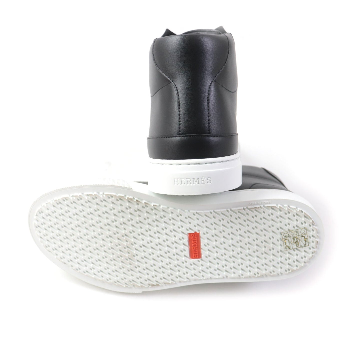 HERMES High cut sneakers 222183Z Main: Leather black Women 37.5 Used