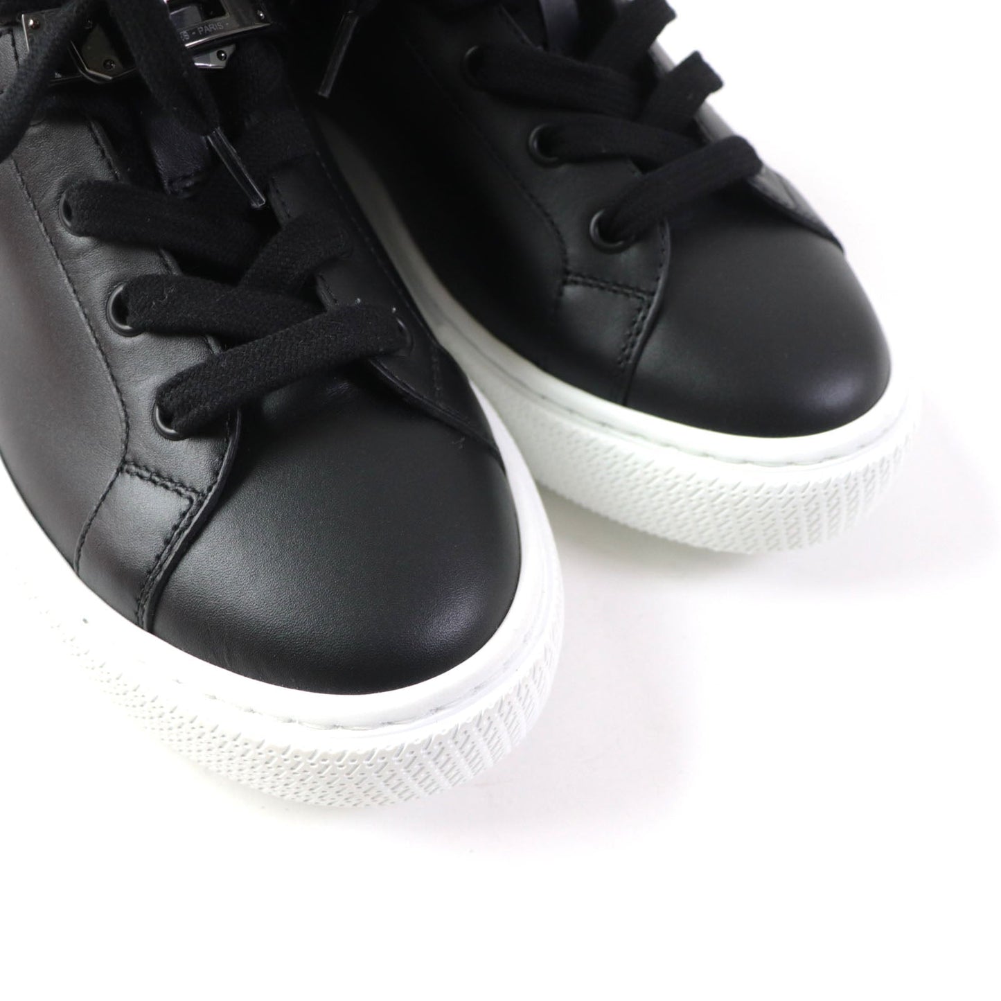 HERMES High cut sneakers 222183Z Main: Leather black Women 37.5 Used