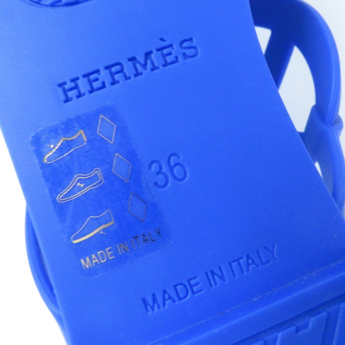 HERMES Sandals 221001Z rubber blue Egerie 36