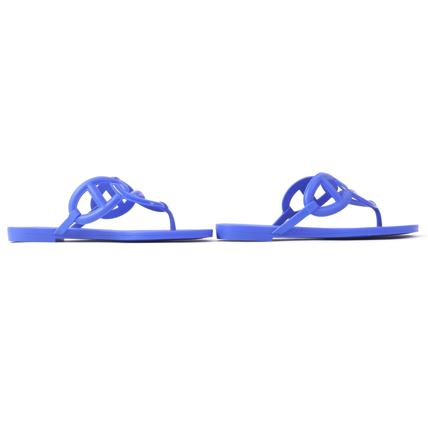 HERMES Sandals 221001Z rubber blue Egerie 36