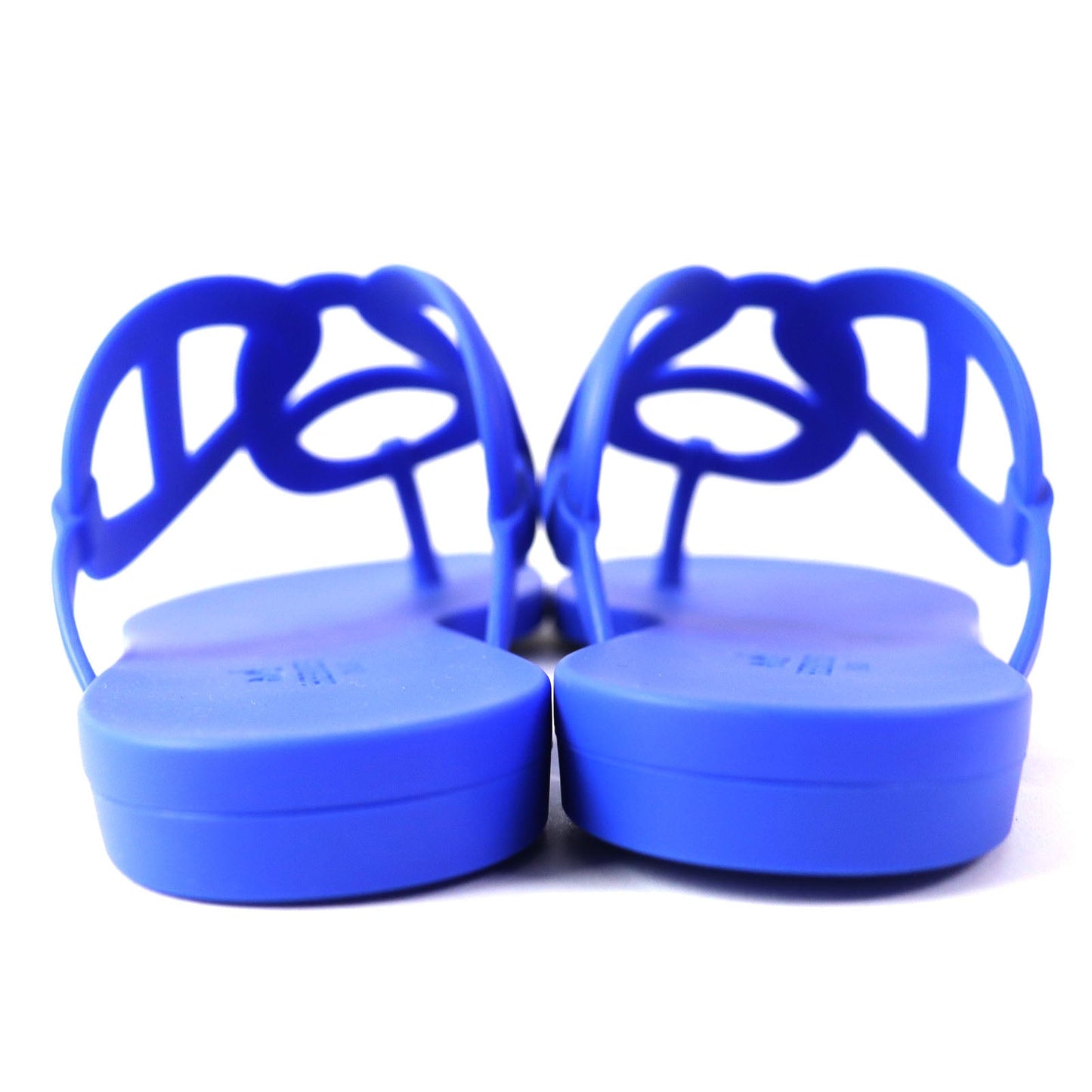 HERMES Sandals 221001Z rubber blue Egerie 36