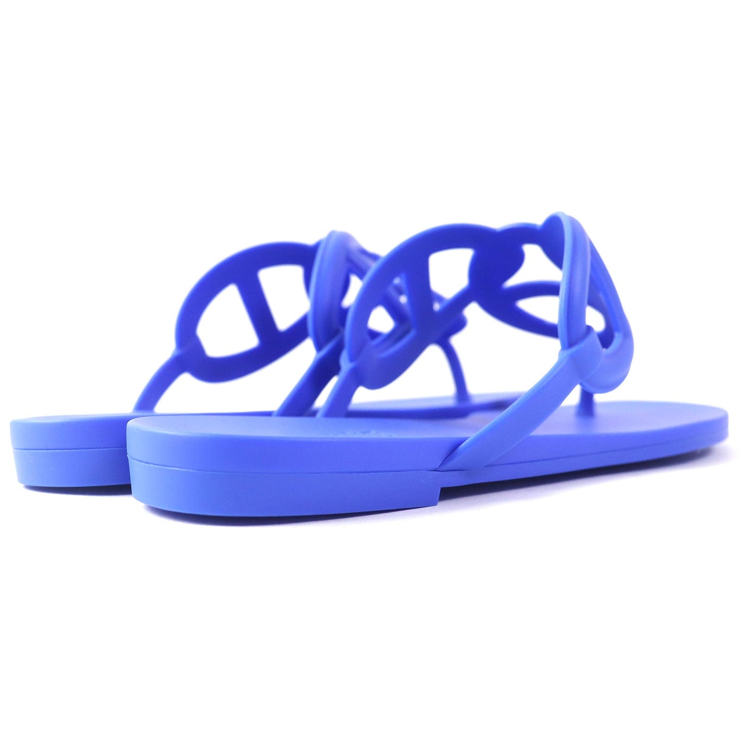 HERMES Sandals 221001Z rubber blue Egerie 36
