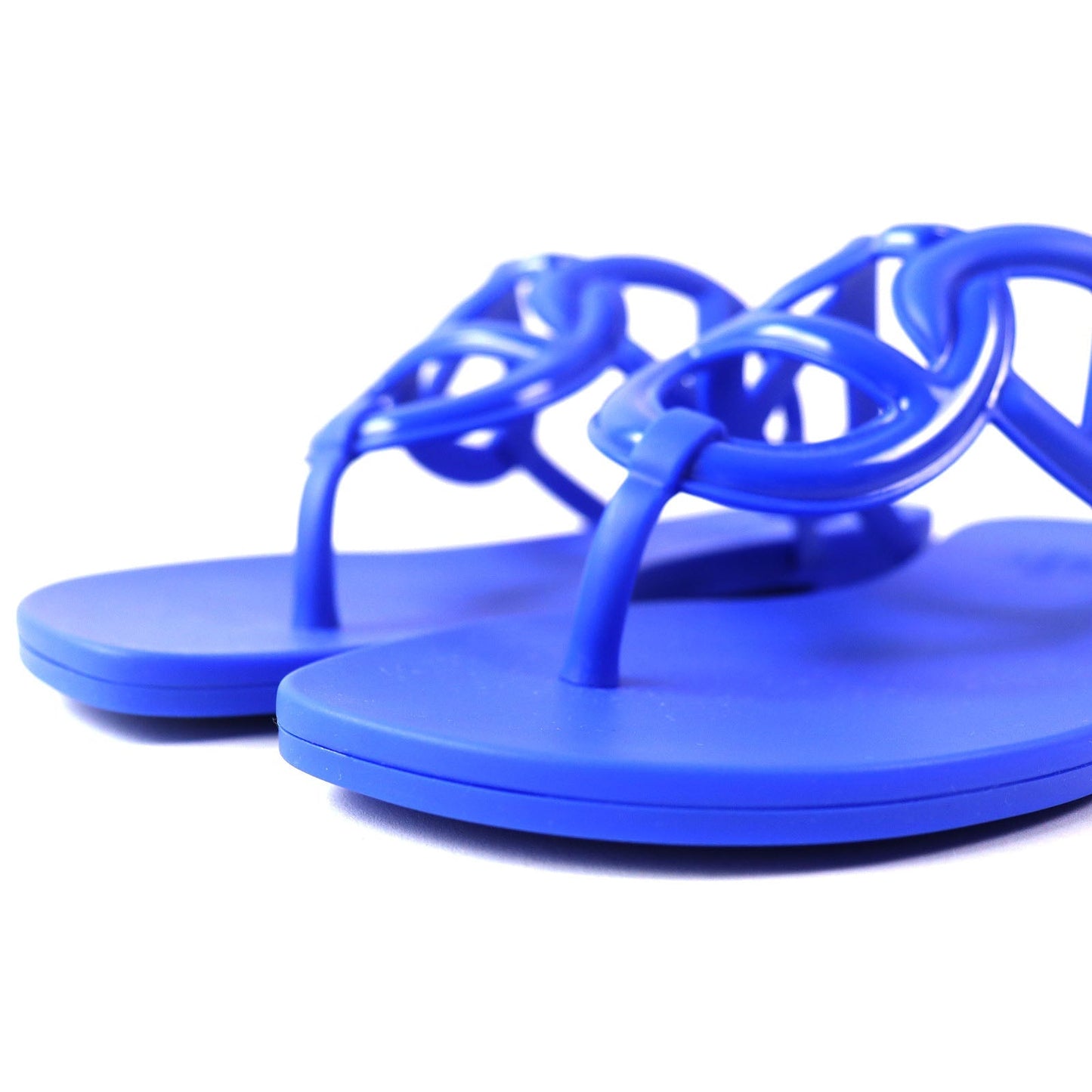 HERMES Sandals 221001Z rubber blue Egerie 36