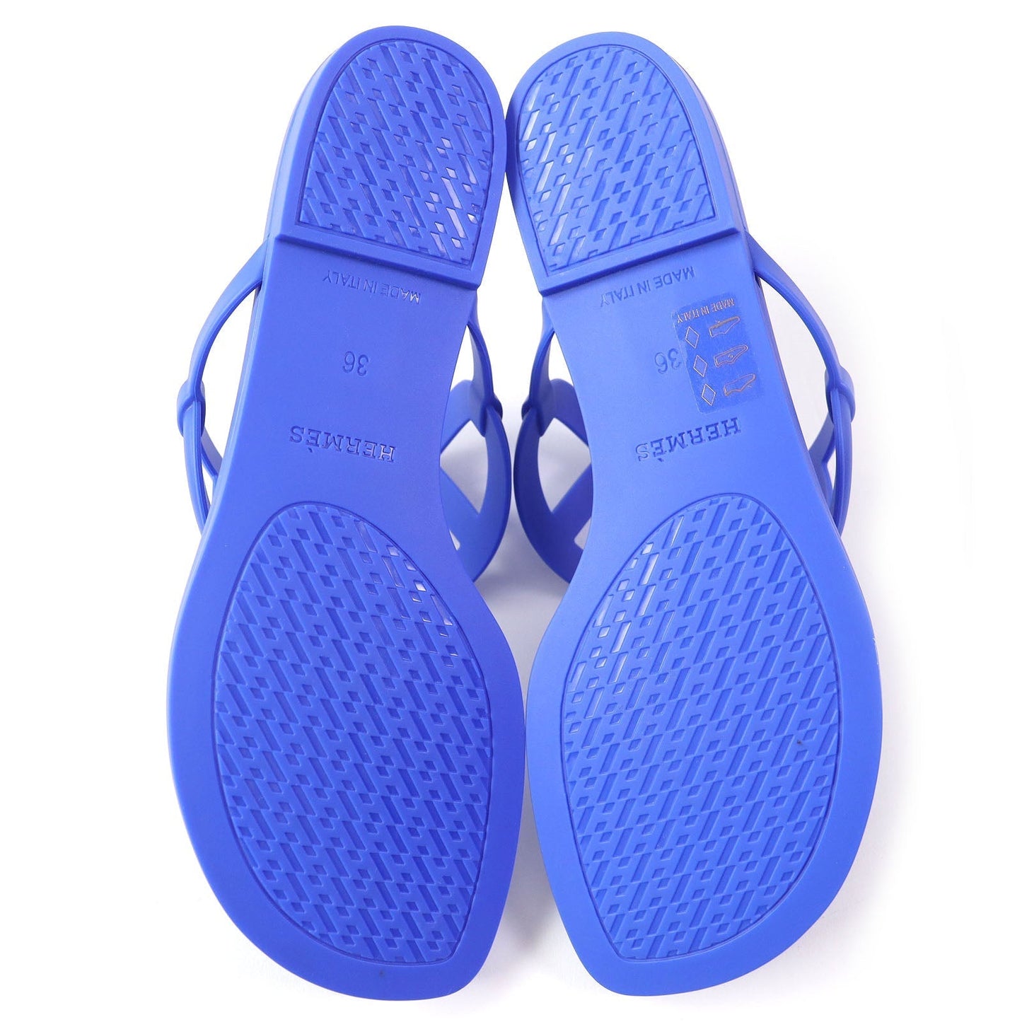 HERMES Sandals 221001Z rubber blue Egerie 36