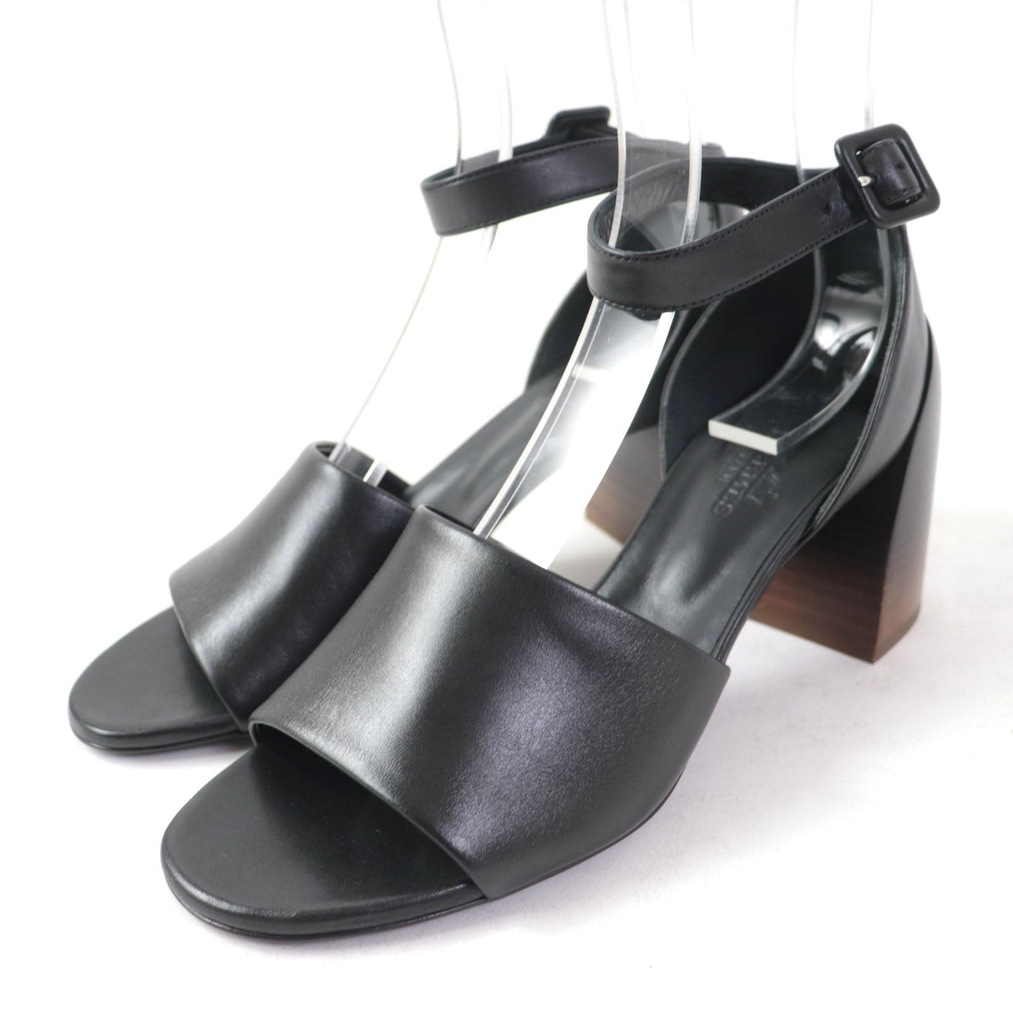 HERMES Sandals 201031Z leather black 36