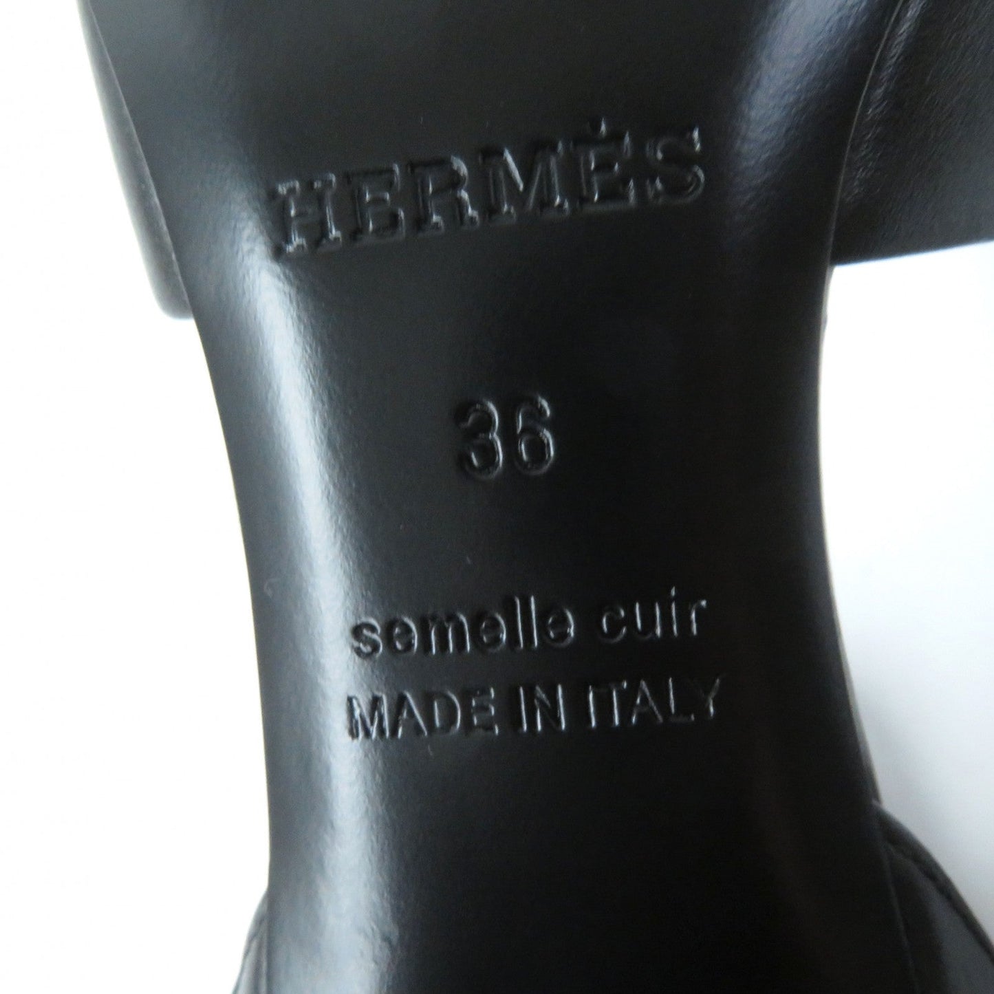 HERMES Sandals 201031Z leather black 36