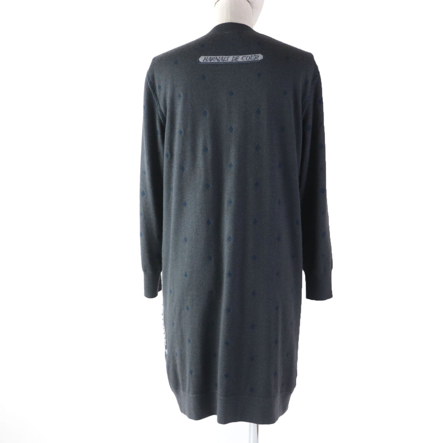 HERMES one piece 2H2825DS silk gray HARNAIS DE COUR Court harness 34