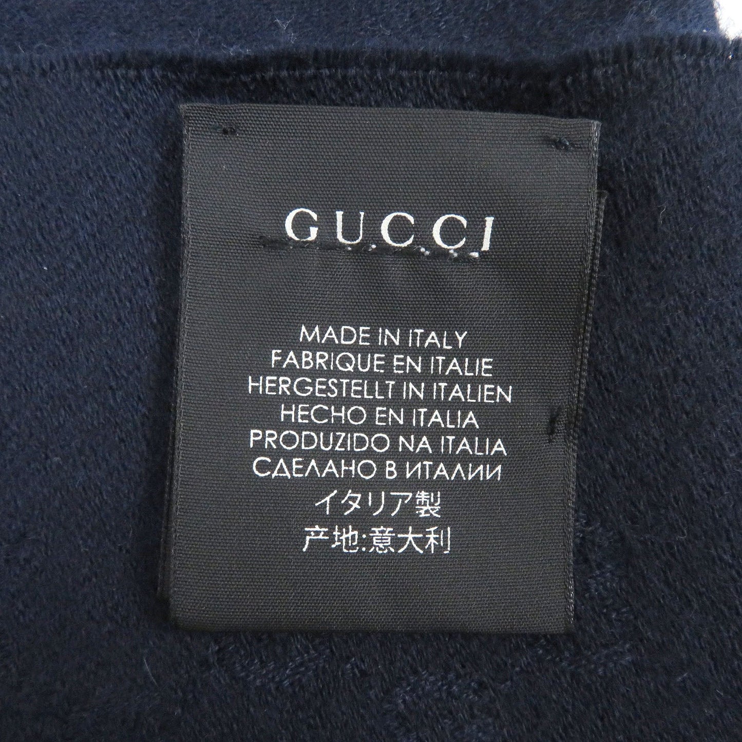 GUCCI Scarf 456362 Main: 100% cashmere Navy mens Used
