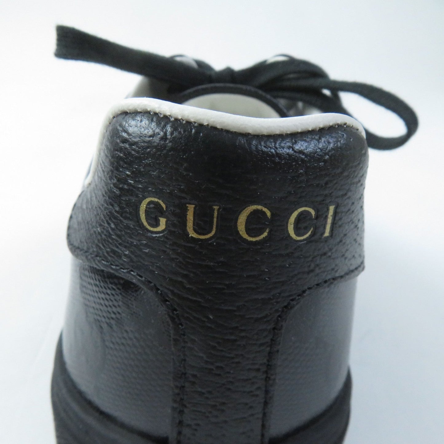 GUCCI Low cut sneakers 760774 Main: Leather black Ace Web stripe women's sneakers Women 35 Used