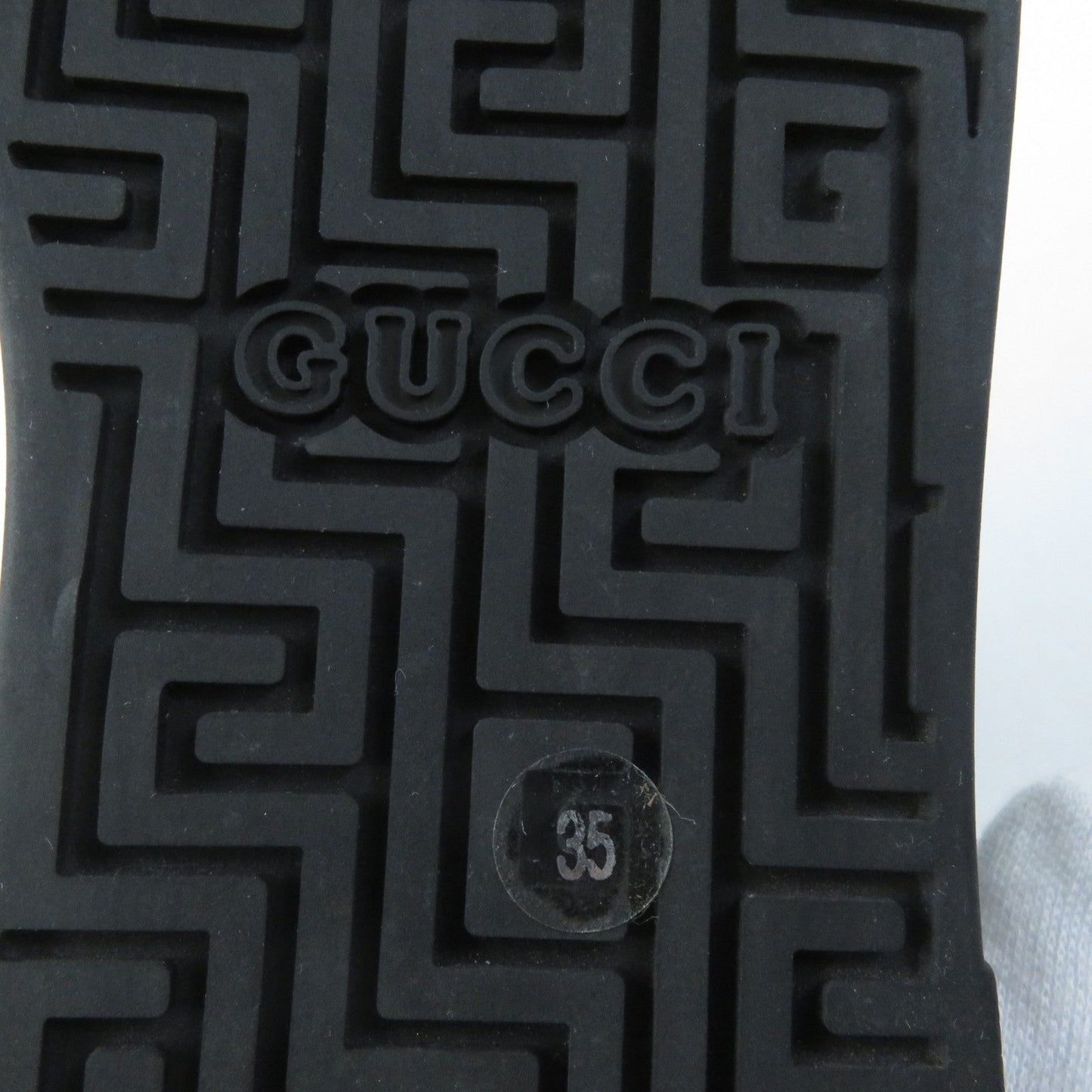 GUCCI Low cut sneakers 760774 Main: Leather black Ace Web stripe women's sneakers Women 35 Used