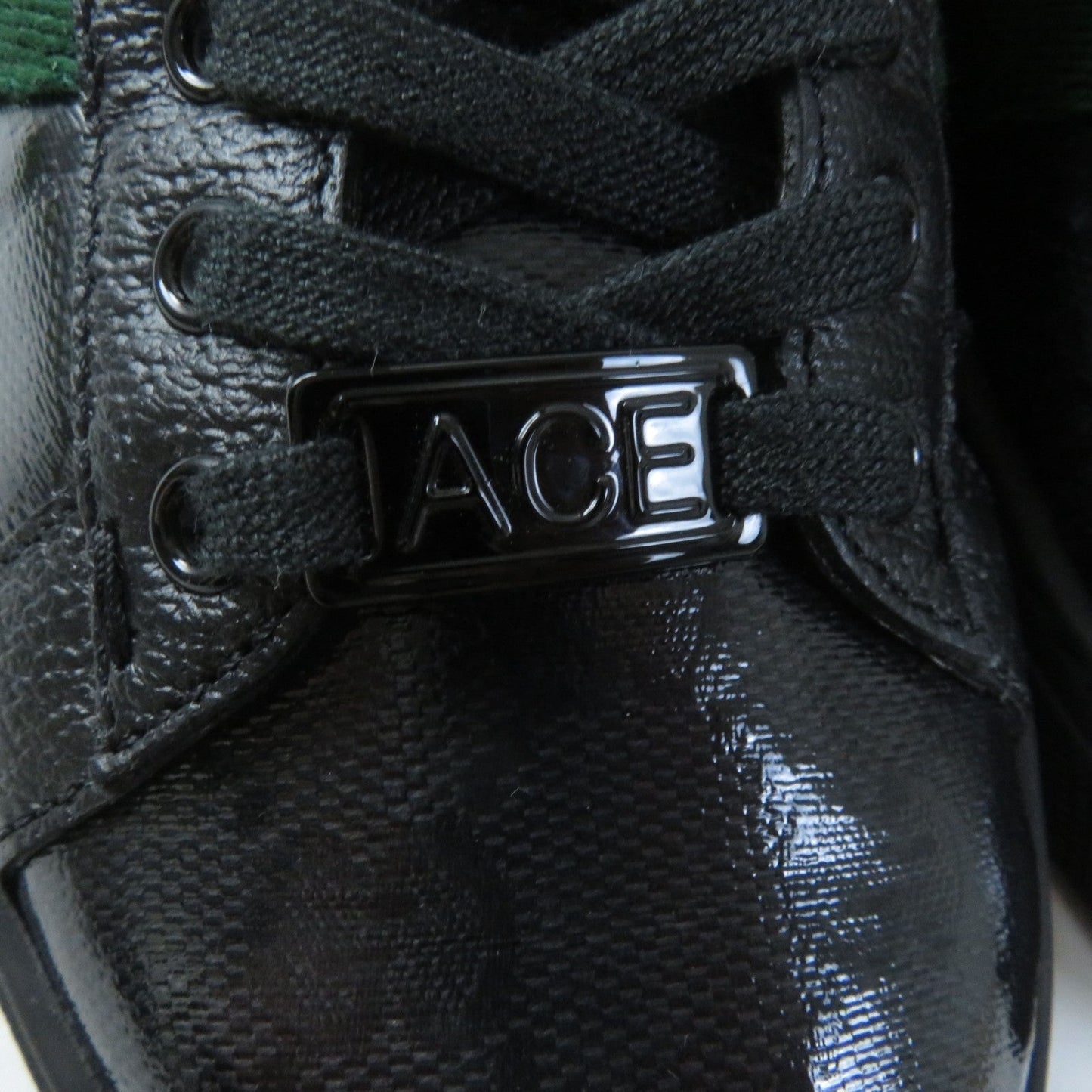 GUCCI Low cut sneakers 760774 Main: Leather black Ace Web stripe women's sneakers Women 35 Used