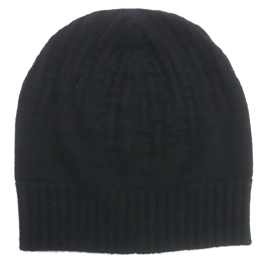 HERMES Knit cap cashmere black S
