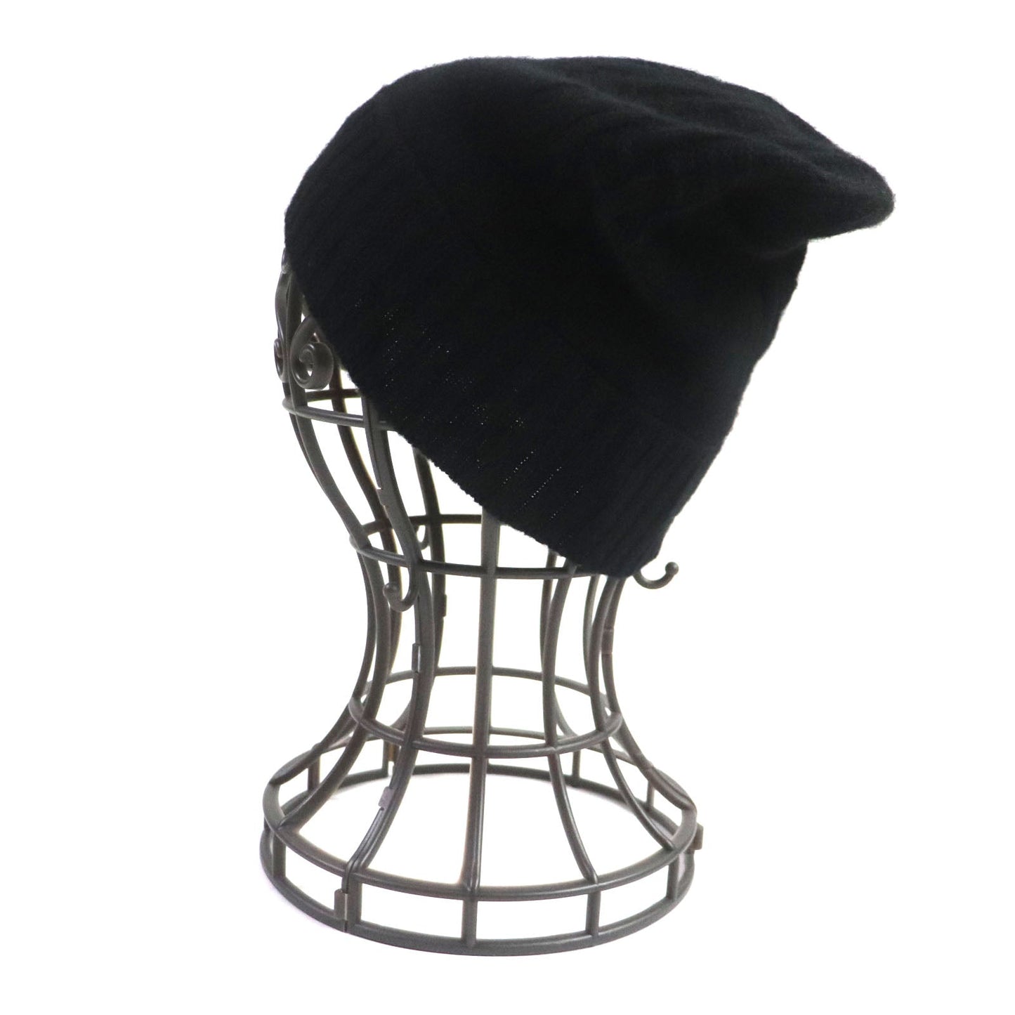 HERMES Knit cap cashmere black S
