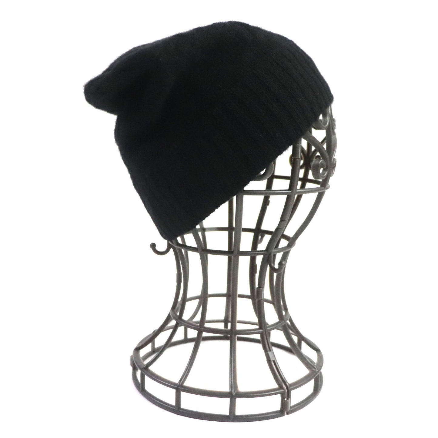 HERMES Knit cap cashmere black S