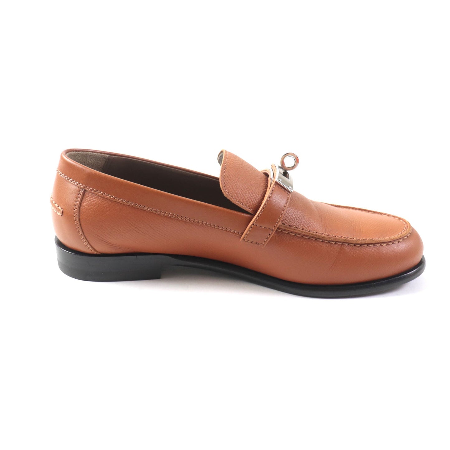 HERMES loafers leather Brown Moccasin Destan 35.5