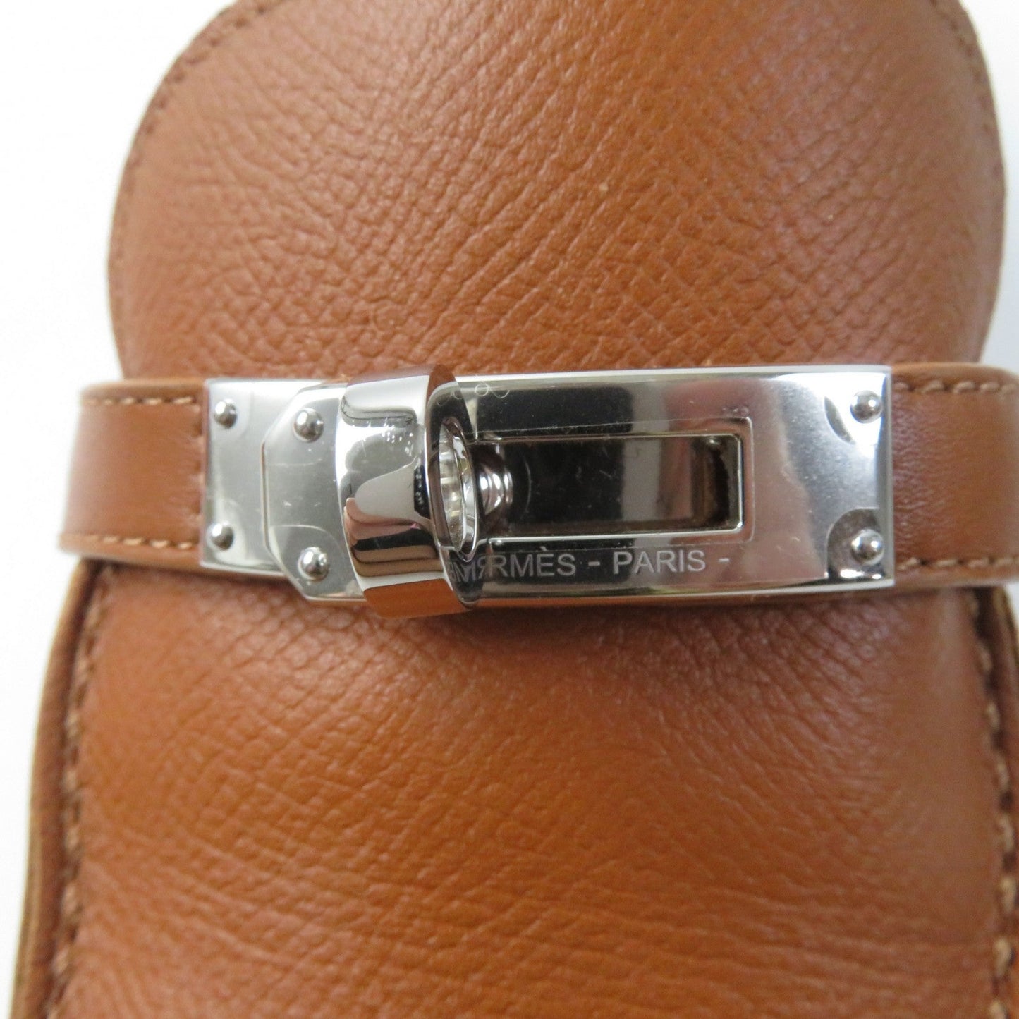 HERMES loafers leather Brown Moccasin Destan 35.5