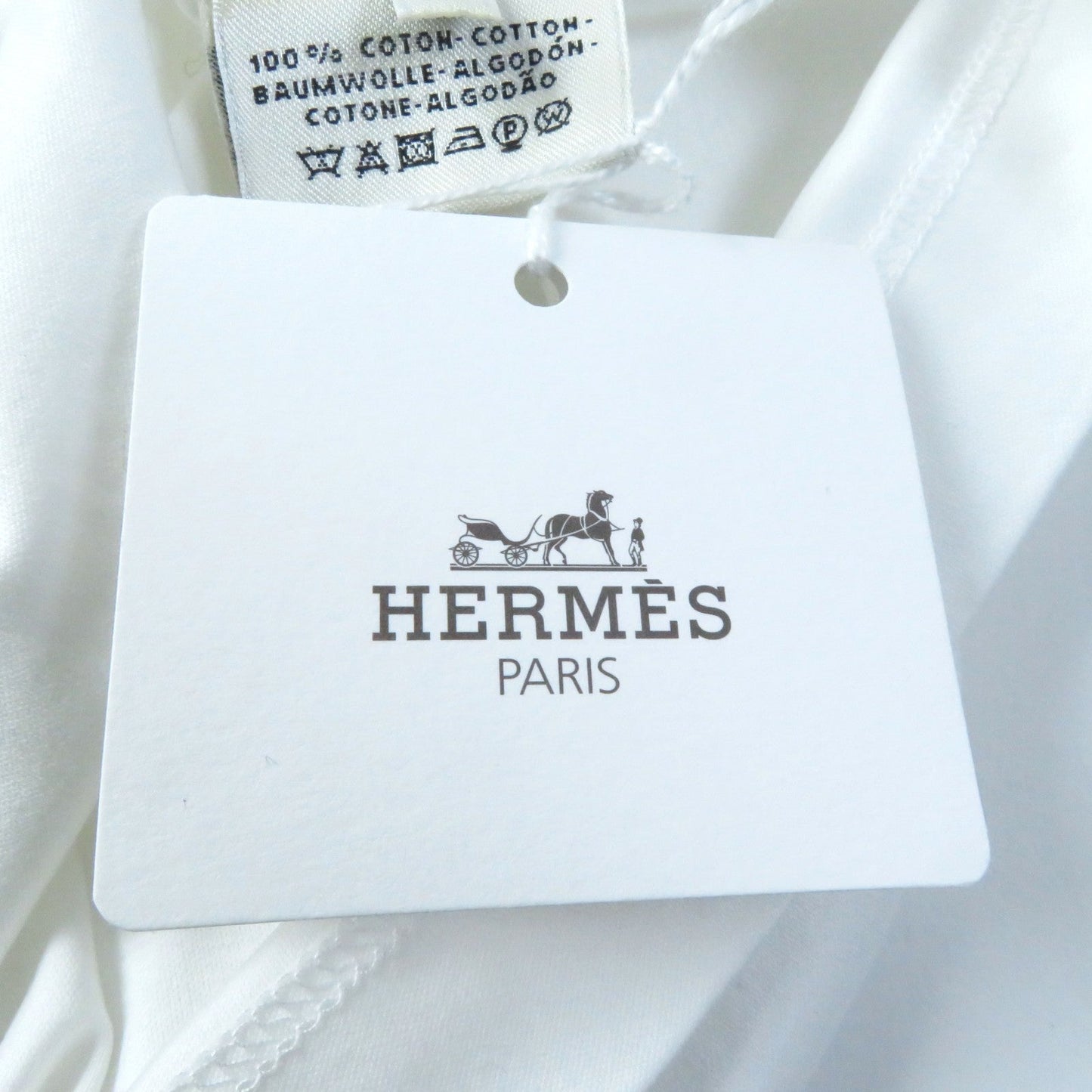 HERMES Short sleeve T-shirt cotton White pink GRAND MANAGE 34