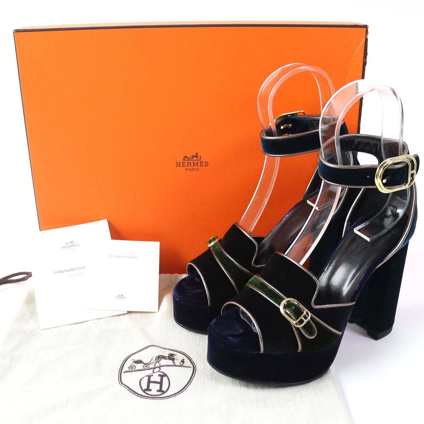 HERMES Sandals ー Navy Blue type Violetta 36