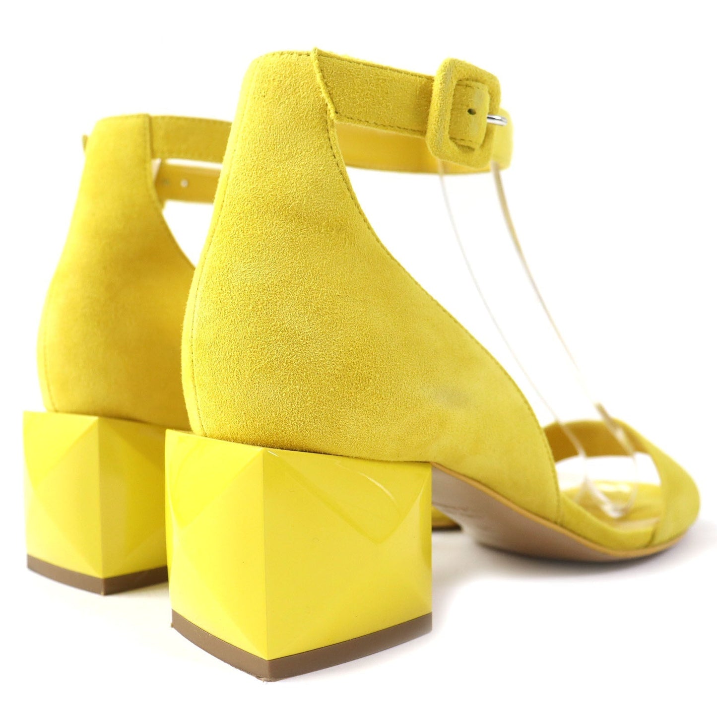 HERMES Sandals 211054Z Suede leather yellow Choc 36
