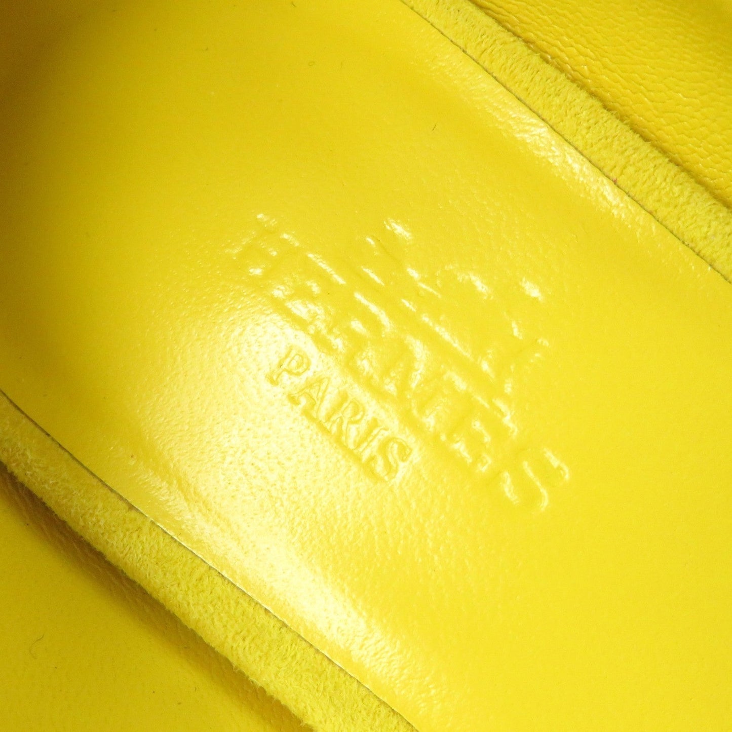 HERMES Sandals 211054Z Suede leather yellow Choc 36